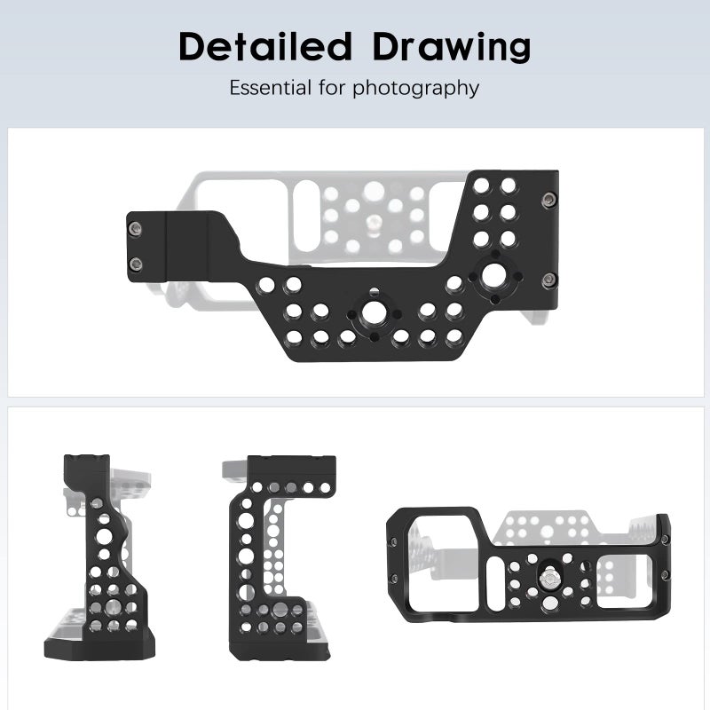 FUGASUN A7ii A7Riii A7iii cage,A9 / A7III / A7M3 / A7Riii / A7ii Camera Cage for Sony A9 A7M3 A7III A73 A7RIII A7R3 A7II Camera Case Rig Cold Shoe - Image 4